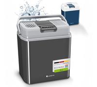 Juskys Frigorifero elettrico da 24 litri 12 V / 230 V per auto, camion, camper, campeggio - Mini frigo freddo & caldo - box termoelettrico - Grigio
