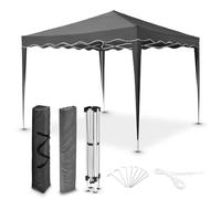 Juskys Gazebo pieghevole Vivara 3x3 m - Gazebo pop-up regolabile in altezza, UV50+ e resistente all'acqua - Tenda da giardino con borsa - Gazebo per feste in giardino - Grigio