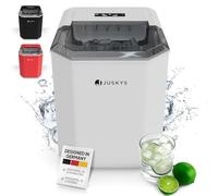 Juskys macchina del ghiaccio IceOracle - Cubetti di ghiaccio per cocktail in 6-13 minuti - Mini macchina del ghiaccio da 12 kg/giorno - Contenitore grande - Bianco