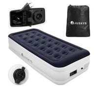 Juskys materasso gonfiabile Sapri M, colore blu/bianco - Letto singolo ad aria automatico e autogonfiante - Come letto per ospiti o per campeggio - Pompa integrata