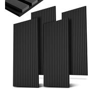 Juskys Pannelli acustici da Parete, Set da 4, 120x60 cm, 2,88 m², riduce eco e rumore - Grigio scuro