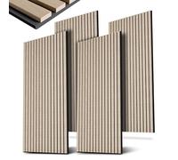 Juskys Pannelli acustici da Parete, Set da 4, 120x60 cm, 2,88 m², riduce eco e rumore - Revere natural chiaro