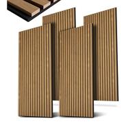 Juskys Pannelli acustici da Parete, Set da 4, 120x60 cm, 2,88 m², riduce eco e rumore - Revere natural scuro