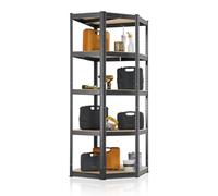 Juskys scaffale ad angolo Corner Basic 180×70×40-70 cm (AxLxP) - 5 ripiani in metallo zincato, portata 875 kg - a innesto per cantina o garage (grigio)