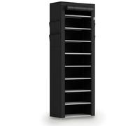 Juskys scarpiera M grande e chiusa con 9 ripiani per 25 paia di scarpe, rivestimento in tessuto idrorepellente e sistema a incastro - Nero