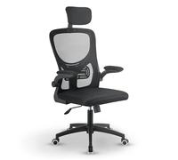 Juskys sedia da ufficio Baltimore - Design ergonomico, traspirante, regolabile in altezza, stile moderno, materiali di alta qualità - nero