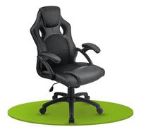 Juskys Sedia racing da scrivania Montreal ergonomica regolabile in altezza e imbottita portata 120 kg Sedia da ufficio girevole Sedia da gaming per PC - nero