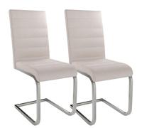 Juskys sedia Vegas cantilver in set di 2-2 sedie da pranzo con schienale, sedie da cucina in metallo e velluto a coste - Sedie moderne per sala da pranzo, soggiorno e cucina - Beige