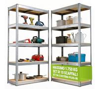 Juskys Sistema di scaffali Basic per magazzino, dimensioni: 180 x 90 x 40 cm