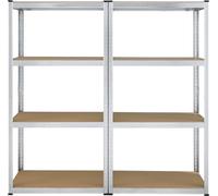 Juskys Set 2 scaffali Easy 160x80x40cm (AxLxP) | 640kg di portata | 8 ripiani |