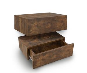 Juskys Set di 2 comodini da appendere - Mensola da parete in legno con cassetto e ripiano, comodino sospeso per montaggio a parete, 46 x 30 x 15 cm, colore naturale