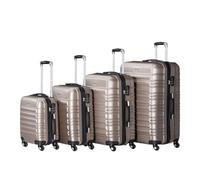 Juskys set di valigie rigide 4 pezzi - lucchetto a combinazione, ruote silenziose a 360°, grande, manico telescopico, leggero - valigie in champagne