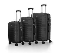 Juskys Set valigie rigide 3 pezzi - ABS - con ruote girevoli, lucchetto a codice e manico telescopico - trolley da viaggio - colore nero