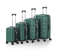 Juskys Set valigie rigide 4 pezzi - ABS - con ruote girevoli, lucchetto a codice e manico telescopico - trolley da viaggio - colore verde