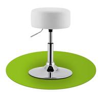 Juskys Sgabello da trucco Tonia, sgabello rotondo Ø 33 cm e regolabile in altezza 49-64 cm, sgabello ergonomico imbottito con rivestimento in pelle sintetica bianca