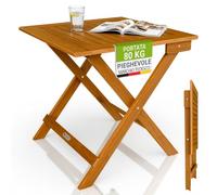 Juskys® Tavolo laterale Zadar S - mobile compatto richiudibile in acacia trattata per esterni, formato 46x46x46 cm peso 3 kg