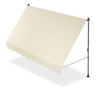 Juskys Tenda da Sole Manuale Kapstadt 300x120 cm - Tenda da esterno regolabile, senza foratura, impermeabile, resistente ai raggi UV, verticale e diagonale - Beige