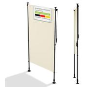 Juskys Tenda Verticale Barbados 100x310 cm - Tenda a pinza estensibile, protezione solare e visiva, resistente alle intemperie e ai raggi UV, idrorepellente - Beige