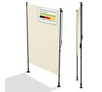 Juskys Tenda Verticale Barbados 120x310 cm - Tenda a pinza estensibile, protezione solare e visiva, resistente alle intemperie e ai raggi UV, idrorepellente - Beige