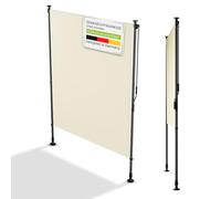 Juskys Tenda Verticale Barbados 150x310 cm - Tenda a pinza estensibile, protezione solare e visiva, resistente alle intemperie e ai raggi UV, idrorepellente - Beige