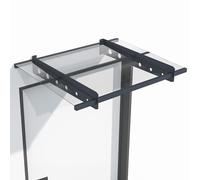 Juskys tettoia per porta d'ingresso 100x80 cm in acrilico e acciaio - tettoia per porta in antracite - tetto per porta, ingresso e entrata di casa in vetro grigio scuro