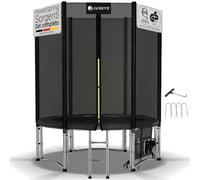Juskys trampolino JumpMaster S Ø 183 cm - trampolino da giardino per esterni con rete di sicurezza, scala e ancoraggi al suolo, bordo imbottito, portata 50 kg