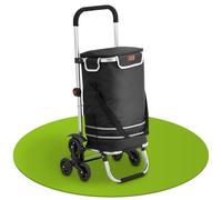 Juskys Trolley 3 in 1 per scale, 56 l, moderno e pieghevole - carrello e borsa - Trolli nero
