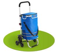 Juskys Trolley per la spesa 3 in 1 per scale - 56 l moderno e pieghevole - Trolley per salire le scale - Carrello e borsa - Trolli blu scuro