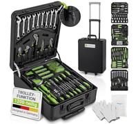 Juskys Valigetta degli Attrezzi - 1200 Pezzi, Cassetta degli Attrezzi Completa con Ruote, Trolley Portautensili