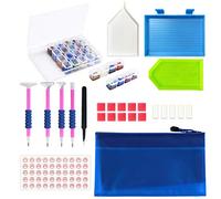 JUSONEY Kit di pittura diamante 5D - Confezione fai-da-te 31 pezzi economica e pratica con scatola da ricamo diamantata a 28 slot Scatola per attrezzi per penne in ceramica.