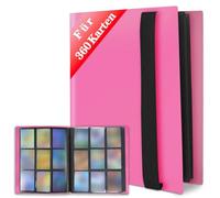 JUSONEY Sample map Album - 360 Pockets Sample Album 20 Seiten Pro 9 Pocket mit Wasserdichte Rosa Buchdeckel Perfect Sample von Karten by MTG Magic, f r Match Atta (Rosa)