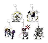JUSONGKWCP 8 Pezzi Murder Uzi Drone Figura Portachiavi J N Cosplay Carino Ciondolo Acrilico Murder Dron Keychain Decorazioni Set