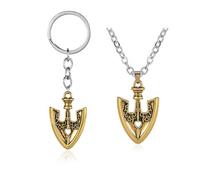 JUSONGKWCP JoJoAdventure Arrow Collana Portachiavi 2 Pezzi, The Stand Arrow Keychain Set, Anime Figure Cosplay Accessori Gioielli (Multicolor-2PCS)