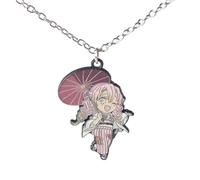 JUSONGKWCP Kimetsus No Mitsuri Collana Portachiavi 2 Pezzi, Anime Ghost Killing KanrojiMitsuri Figure Keychain Set, Gioielli in Metallo in Acciaio Inossidabile (1)