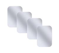 Juspota 4 Pezzi Placche Metalliche Adesive, Placca Metallica con Adesivo Universale per Supporto Magnetico/Porta Cellulare Auto Calamita e Altro Prodotti con calamita, 4 Rettangolari Argento