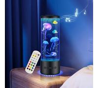 Juspota lampada medusa con 12 rumore bianco & altoparlante Bluetooth, jellyfish lamp con 10 colori e telecomando, lampada RGB con meduse per bambini e adulti, lampada jellyfish per decorazione, Nero