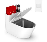 Juspota Posacenere, Forma del WC Portacenere Antivento con Coperchio, Posacenere Da Tavolo, Posacenere WC a parete, per Ufficio, Indoor, WC, Bianco