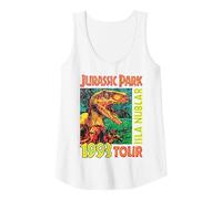 Jusrassic Park Isla Nublar 1993 Tour Poster Canotta, Donna, Bianco, XL