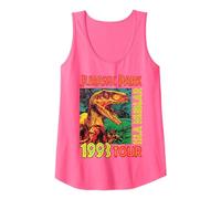Jusrassic Park Isla Nublar 1993 Tour Poster Canotta, Donna, Rosa Fluo, M