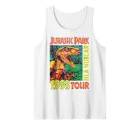 Jusrassic Park Isla Nublar 1993 Tour Poster Canotta, Uomo, Bianco, S