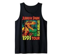 Jusrassic Park Isla Nublar 1993 Tour Poster Canotta, Uomo, Nero, M