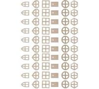 jussming 50 decorazioni per finestre in miniatura in legno, rustiche, rustiche, per porte e finestre delle fate per giardino delle fate fai da te, casa delle bambole, tronco d'albero, cortile e