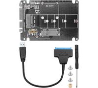 jussming Scheda adattatore M.2 NGFF/MSATA a SATA con cavo - Converte SSD per desktop e laptop