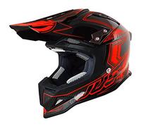 Just 1 Helmets 606320080101402 Casco J12 Carbon Fluo Rosso, XS