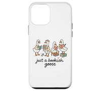 Just a Bookish Goose Cute Reading Aesthetic Custodia per iPhone 12 mini