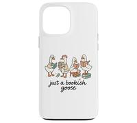 Just a Bookish Goose Cute Reading Aesthetic Custodia per iPhone 13 Pro Max