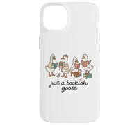 Just a Bookish Goose Cute Reading Aesthetic Custodia per iPhone 14 Plus