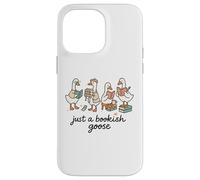 Just a Bookish Goose Cute Reading Aesthetic Custodia per iPhone 14 Pro Max