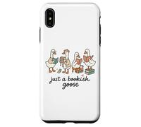 Just a Bookish Goose Cute Reading Aesthetic Custodia per iPhone XS Max