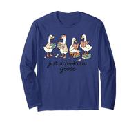 Just a Bookish Goose Cute Reading Aesthetic Maglia a Manica